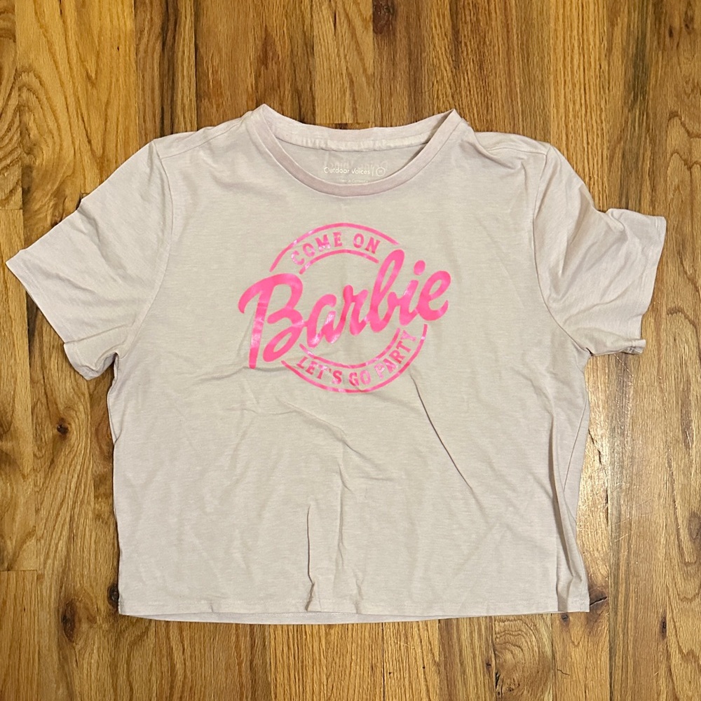 Outdoor Voices Crop Top - Light Pink with Pink Logo